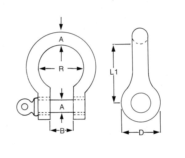 Stainless Steel Bow Shackle