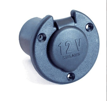 Socket 12v 16A (Cigarette Lighter) Flush Round Mount Watertight