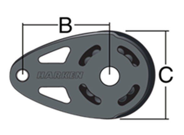 Harken 40 mm Aluminum Teardrop ESP Footblock