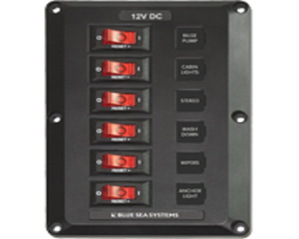 Blue Sea System 6 Position, BelowDeck Circuit Breaker Panel