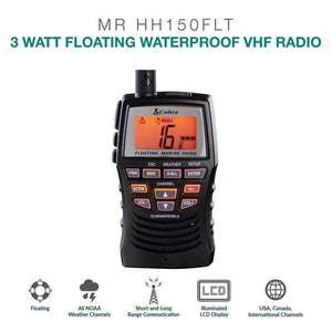Cobra HH150 floating waterproof Handheld VHF Marine Radio