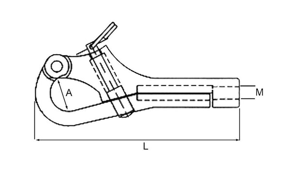 Stainless Steel Pelican Hook with Thread
