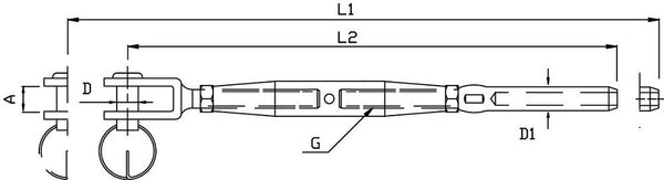 Blue Wave Stainless Steel Rigging Screw Closed