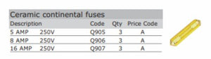 FUSES CONTINENTAL 5AMP.