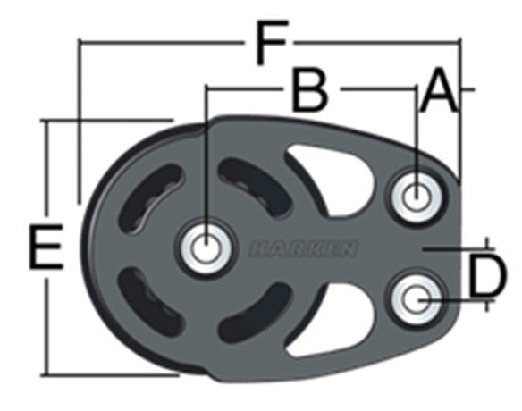 Harken 57 mm Aluminum ESP Footblock