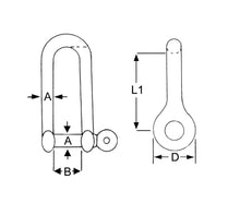Stainless Steel Long D Shackles