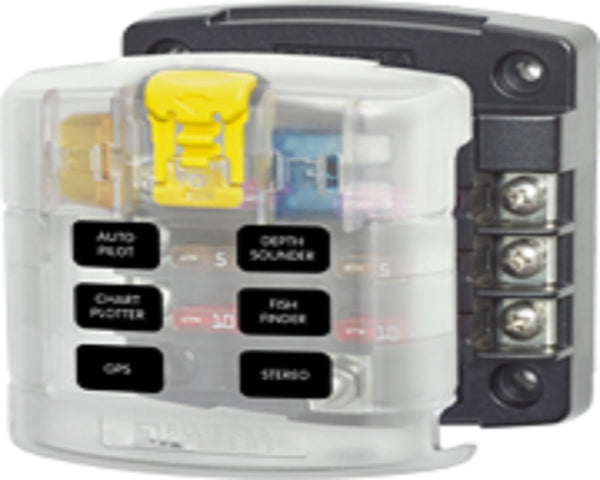 Blue Sea System ST Blade Fuse Block - 6 Circuits with Cover