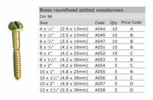 BRASS RD.HD.W.SCREW 4X1/2