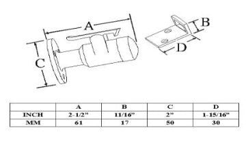 Stainless Steel Door Stop Catch 2.5"