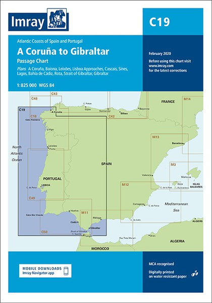 Imray C19 Cabo Finisterre to Gibraltar Chart