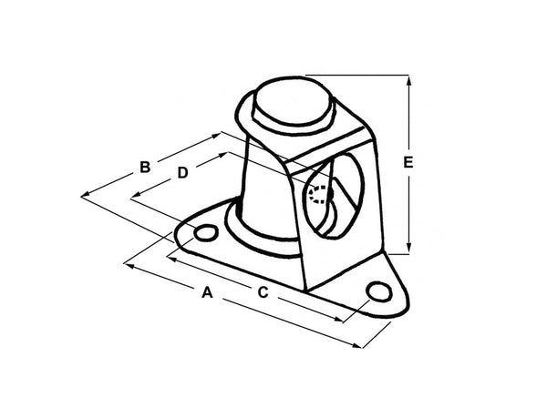 90° Triangular Stanchion Base