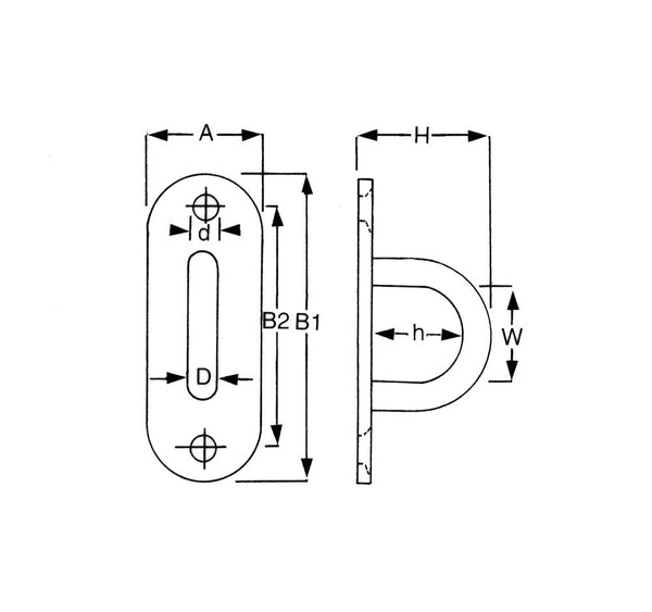Stainless Steel Long Eye Plate
