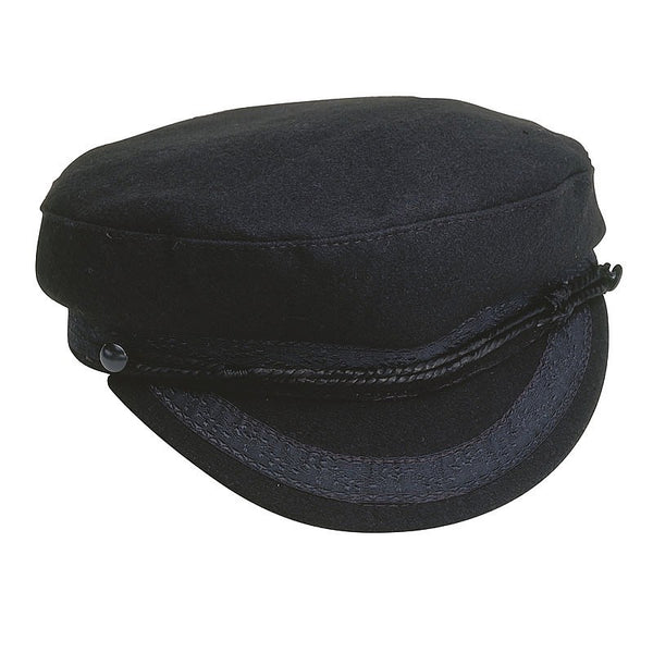 Woollen Breton-Style Cap (Navy)