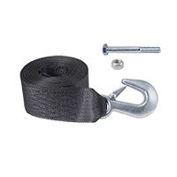 Winch Strap With Hook/Nut/Bolt (25ft/7.5m) 10mm Bolt