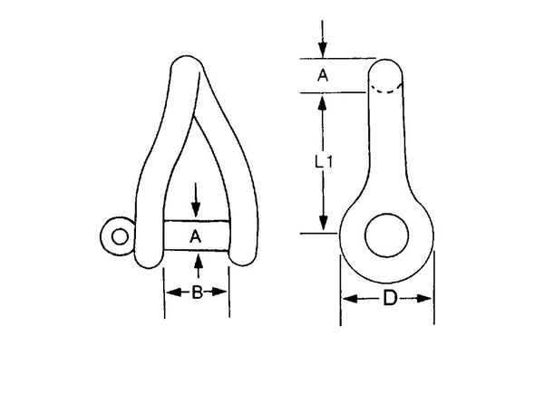 Stainless Steel Twisted D Shackles