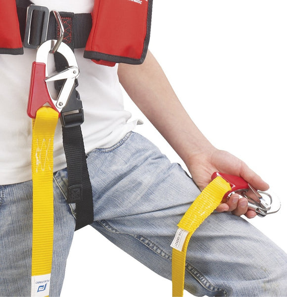 Tether Single Adult 2m Yellow 2 off Double Action Safety Hooks